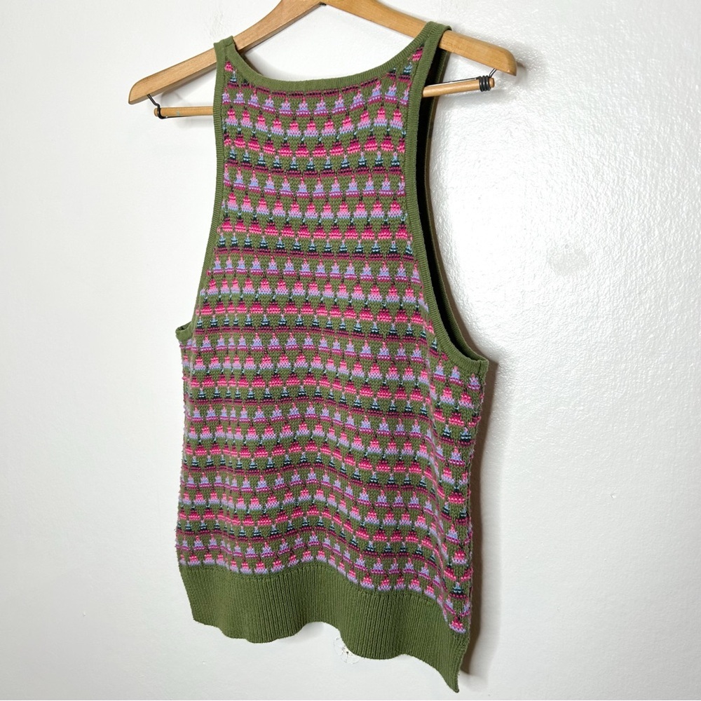 Sundance Olive Green and Lavender Knit Tank Top - Picture 6 of 6